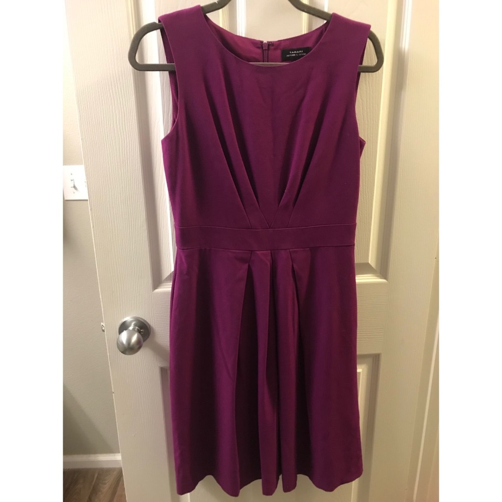 Eggplant pleated Tahari dress